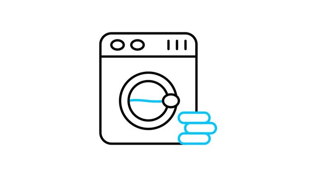 Laundry machine animated video icon