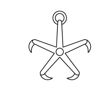 Five-pointed grappling hook icon
