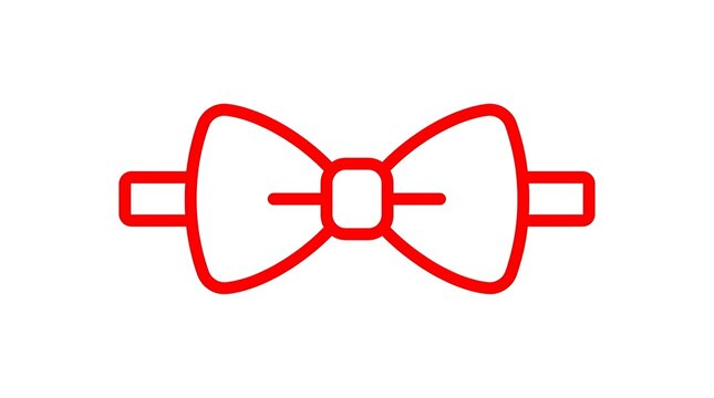 Red bow tie outline icon