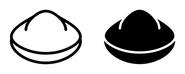 Clam Icons, Shell Vector Graphics, Seafood Symbols, Marine Life Outline and Silhouette, Ocean Food Elements © Sirajul