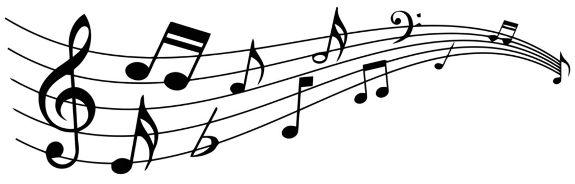 Music notes on staff lines musical composition with composition performance instrumental entertainment illustration creative classical orchestra symphony listening abstract background