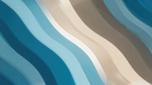 Bold layered abstract waves in blue tones