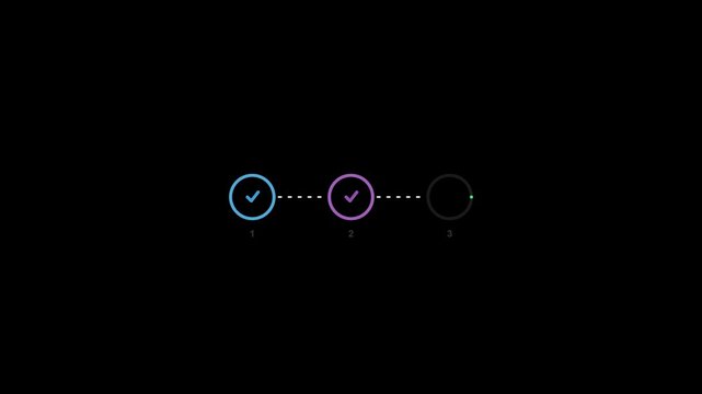 Step by step checklist workflow process 4k background animation