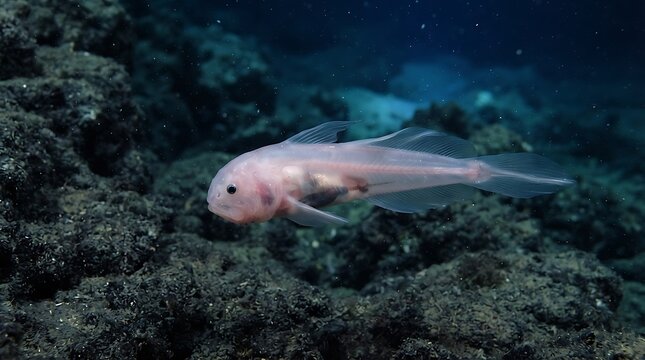 Mariana snailfish swimming ocean