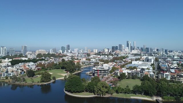 Modern Perth City Skyline From East Perth