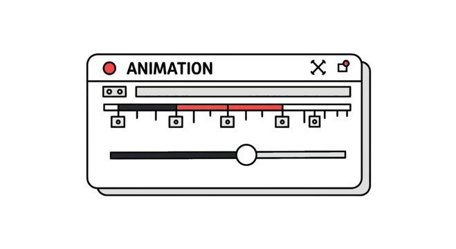 Animation editing window with keyframe timeline and controls