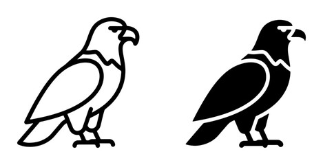Obraz premium Eagle Icons, Vector Silhouettes, Bird Graphics, Minimalist Raptor Symbols, Freedom Emblem, Heraldic Bird Art, Corporate Identity Elements