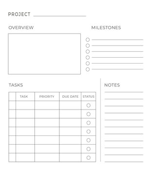Project Planner with Task Tracker Printable