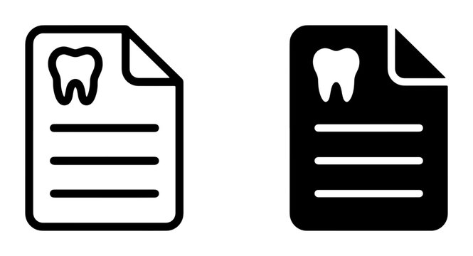 Dental Record Icons, Tooth Chart Symbols, Medical Document Vector Graphics, Healthcare Information Clip Art