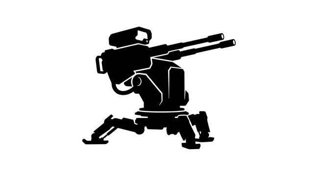Automated sentry gun turret silhouette