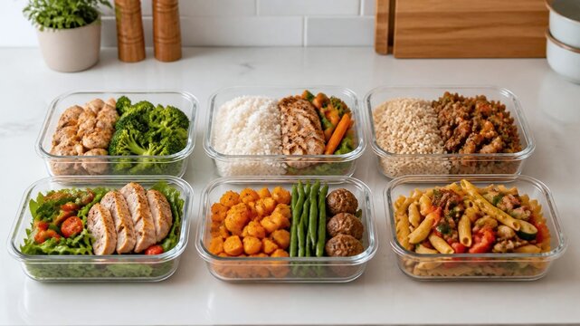 Meal Prep Containers: Healthy Balanced Food Portions