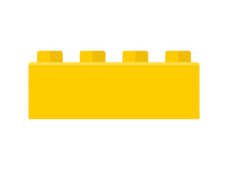 Fototapeta premium Lego brick vector yellow toy building block for kids
