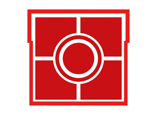 Fototapeta premium Red plastic construction toy block lego brick vector