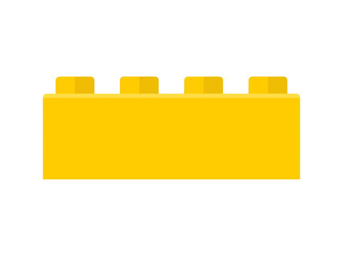 Lego brick vector yellow toy building block for kids