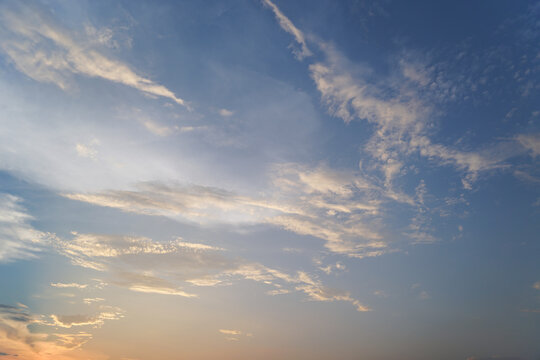 Dramatic Sunset Sky with Glowing Clouds and Golden Sunlight over a Peaceful Summer Landscape Cloudscape