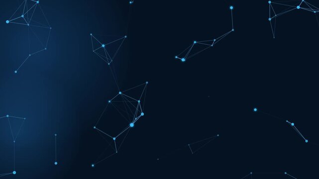 Blue digital network constellation connection motion graphics