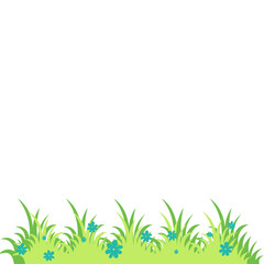 Fototapeta premium Grass Flowers Illustration
