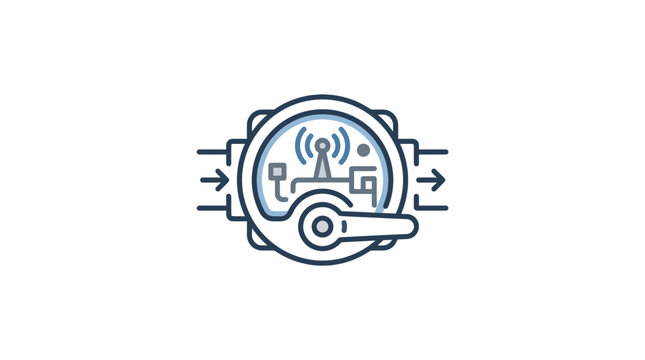 Smart water flow meter sensor icon