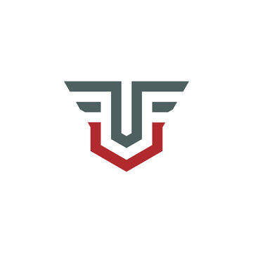 Initial Letter FVF monogram cool modern logo.