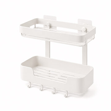 white plastic shower caddy organizer