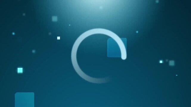 2D Animated Abstract Glowing Loading Circle Progress Bar Buffering Concept Flat Vector Motion Graphics Animation Footage