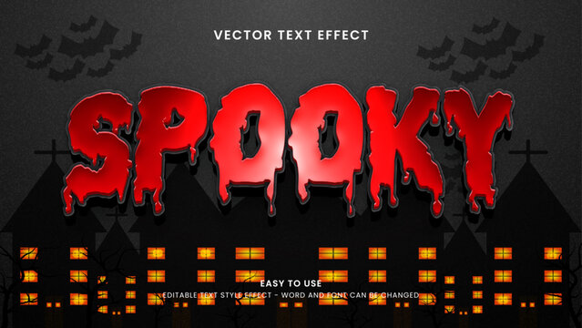 spooky editable text effect 3d text vector