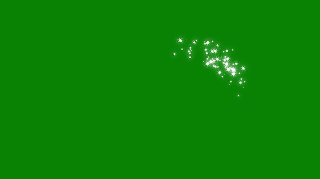 Fast line glitter motion, 2d glitter stars line animation. glowing magic glitter stars flash or explosion effect, shining twinkle,  fairy dust wand trail transition isolated on green screen.4k video