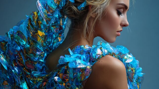 Fashion Portrait with Recycled Plastic Inspired Couture
