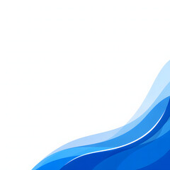 Obraz premium Abstract blue wave corner background. Minimalist flowing liquid design for web templates.