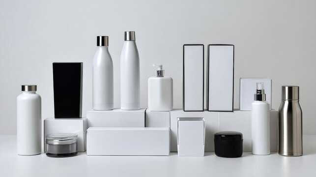 White Cosmetic Packaging Mockup Collection