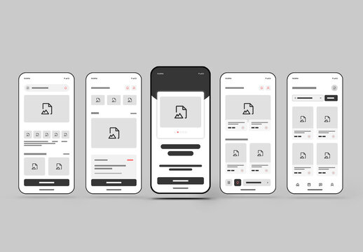 Modern Mobile App Wireframe UI Kit Template