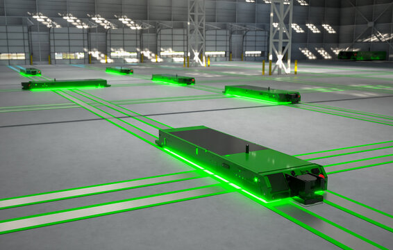 A New Class of Ultra-Autonomous Transport Systems for Industry.3D Render.