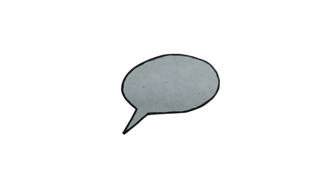 Grey speech bubble shape isolated on a transparent background