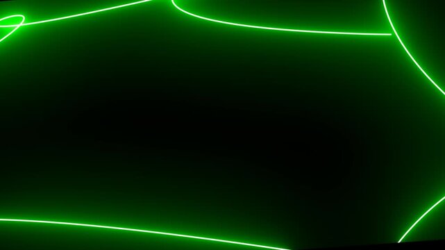 Abstract Green Neon Line Trail Animation with Transparent Background