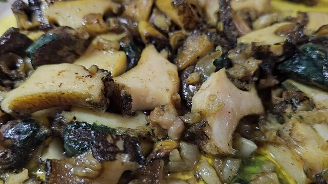Seafood abalone baked in butter