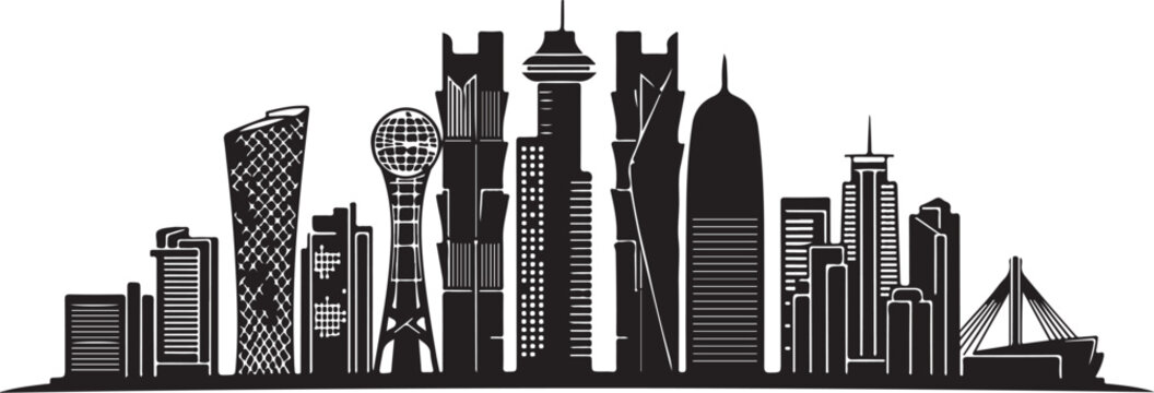 Doha skyline silhouette