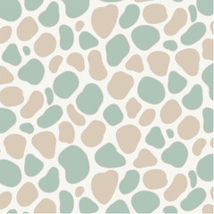 Abstract Pastel Pebble Seamless Pattern in Sage Green and Beige Organic Terrazzo Style © Urska