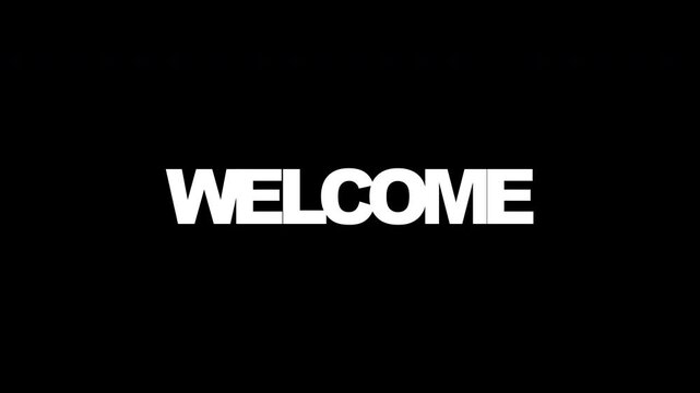 Text Animation Intro Welcome Scale Up One Word by One Word Loop Clean White Transparent Background