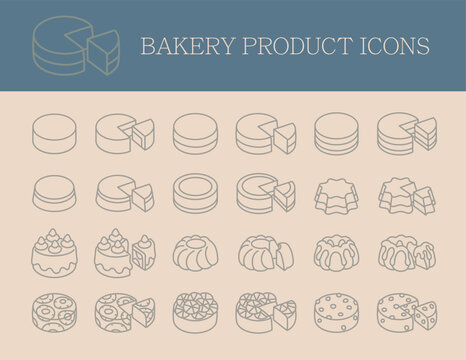 Bakery And Baking Product Icon Set