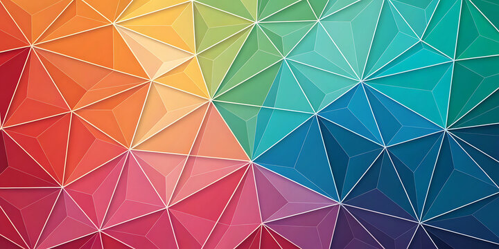 Abstract geometric background with multicolored triangles
