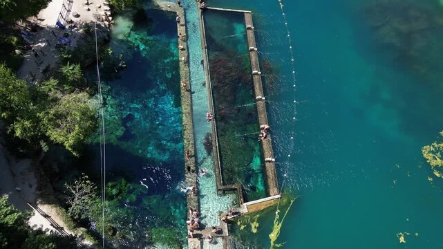 Italy, Umbria , Terni,  drone aerial view of  Nera Gorges a natural oasis close to Narni and Stifone - Mor&igrave;ca Spring and Cala del Mulino are carbonate aquifer  water at 15 degres constant temperature 