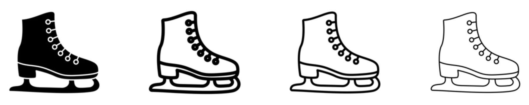 Ice skate flat icon for winter sport and recreation. Vector illustration.