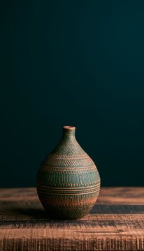 Earthy ceramic vase artful design minimalist still life rustic texture tranquil home decor photography