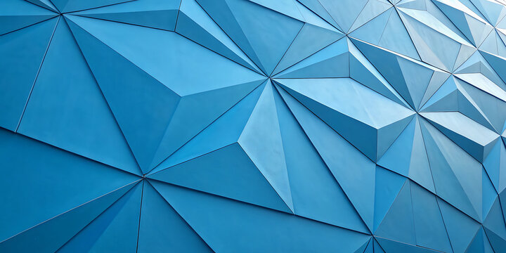 Detailed abstract faceted blue geometric texture with geometric