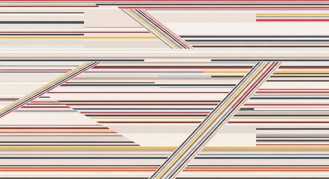 Geometric linear pattern, abstract colorful stripes, modern graphic design, digital art background, visual texture.