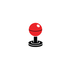 Red Joystick Control Lever for Gaming and Technology. © Fina