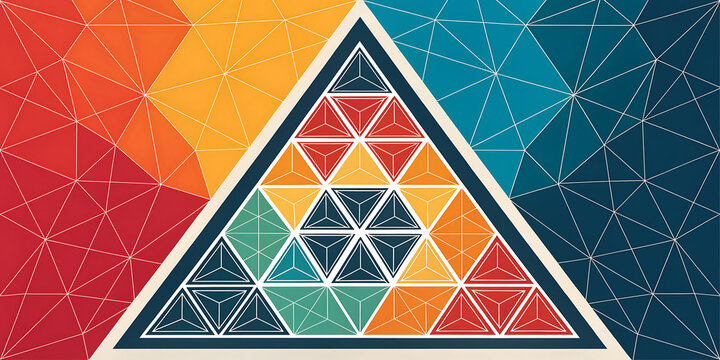 Abstract geometric triangle mandala pattern graphic design