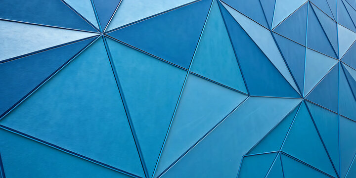 Abstract blue geometric triangular wall texture with geometric