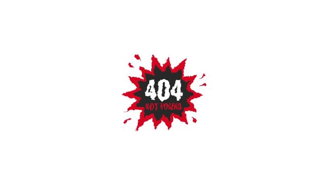 404 Not Found Comic Burst Badge Animation