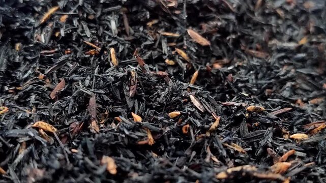 Burnt rice husk (carbonized rice hull) organic fertilizer and planting medium for gardening. This material loosens the soil, improves drainage and water absorption, and neutralizes pH
